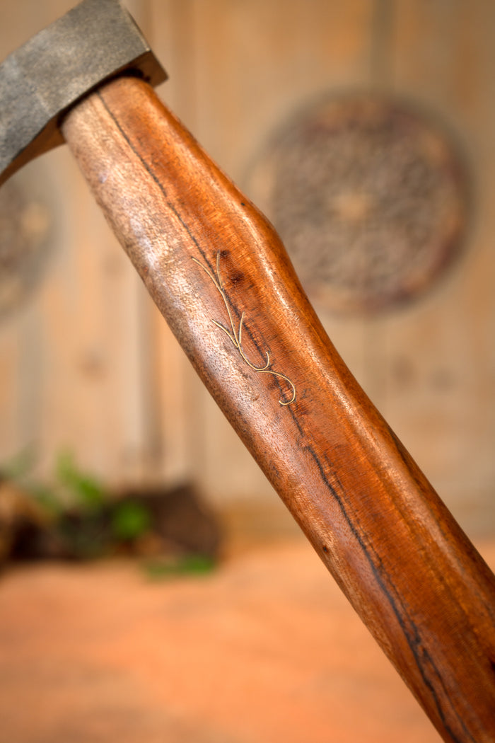Hand-forged lumberjack axe, semi-sharp
