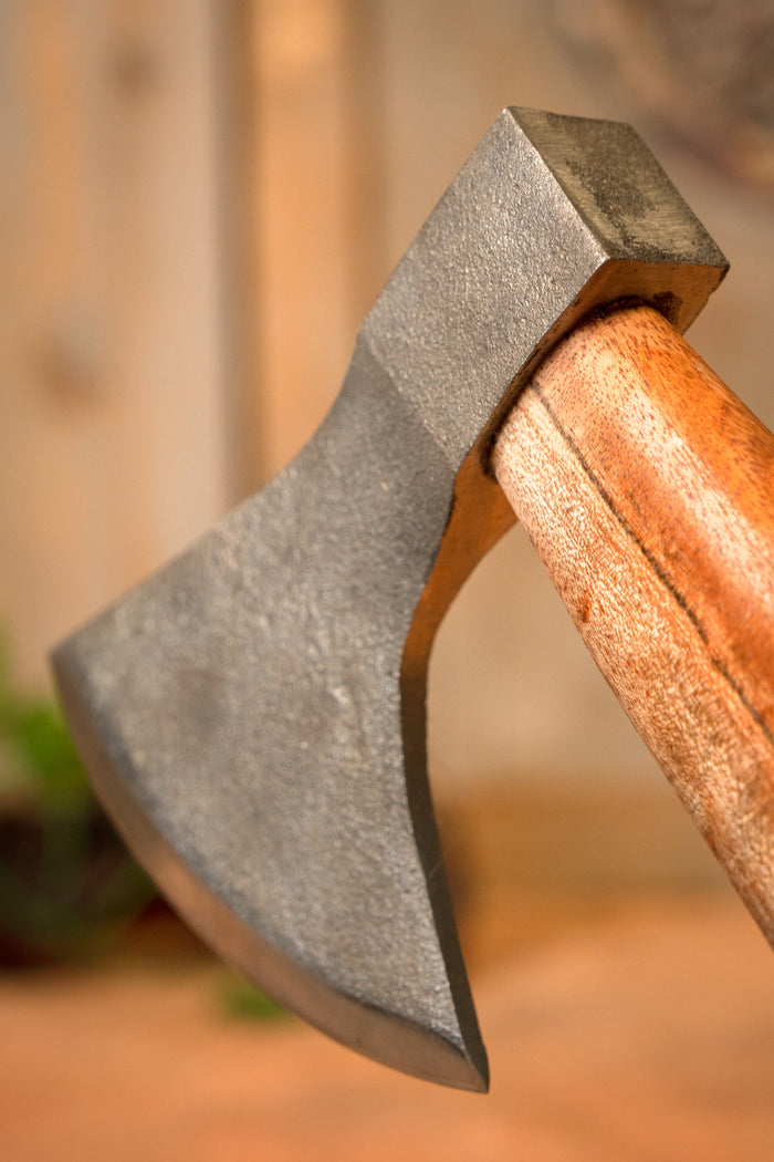 Hand-forged lumberjack axe, semi-sharp