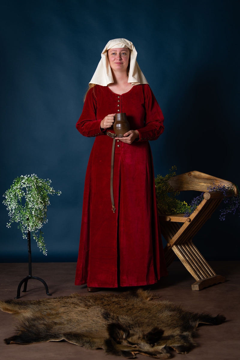 Cottehardie velours Christina, rouge