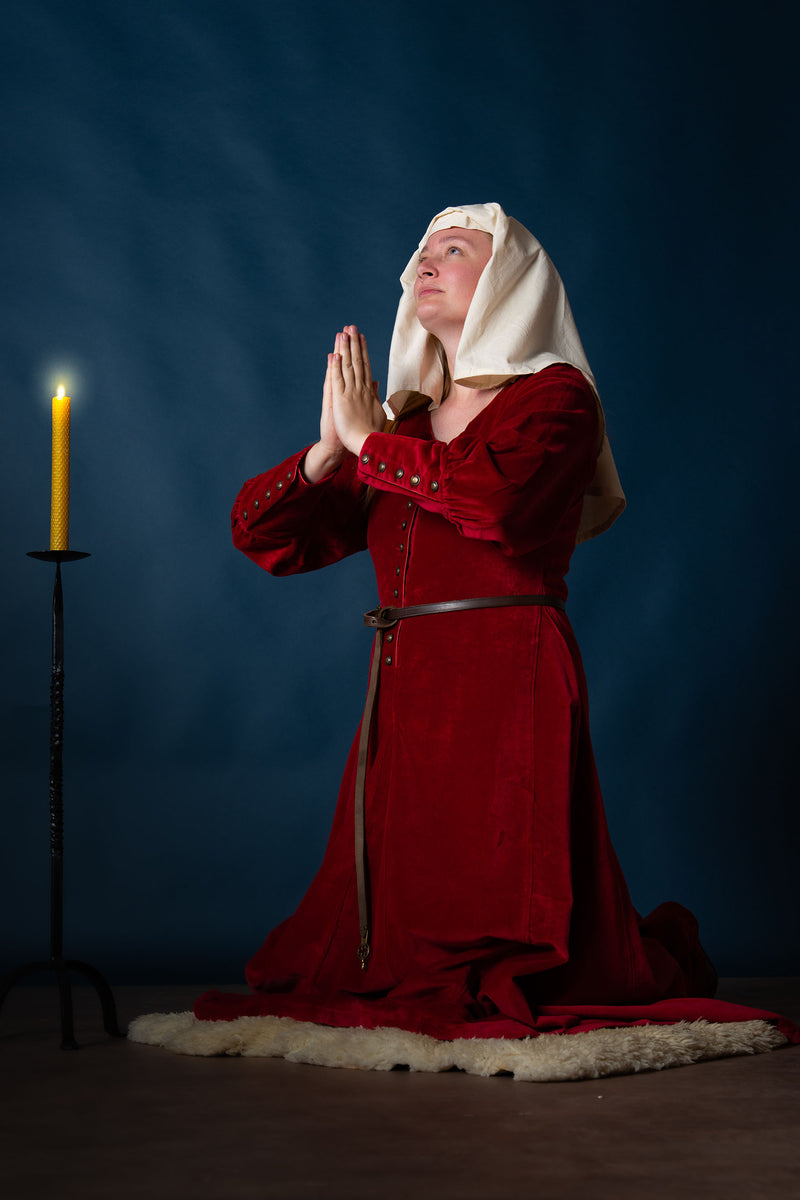 Cottehardie velours Christina, rouge