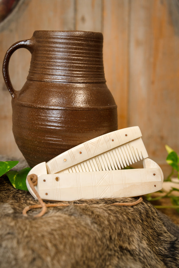 Viking comb Birka with holder