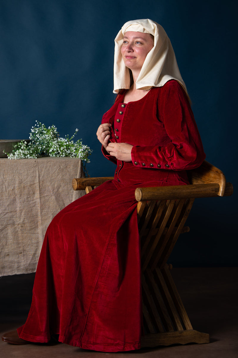 Cottehardie velours Christina, rouge