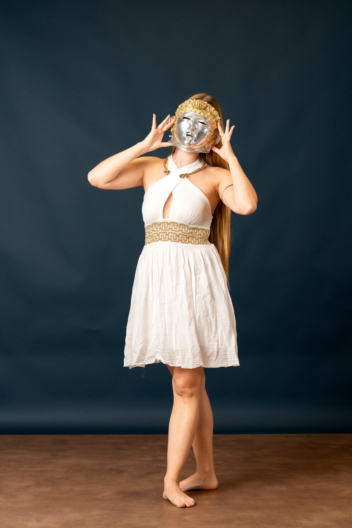 Goddess Dress Persephone, short, white