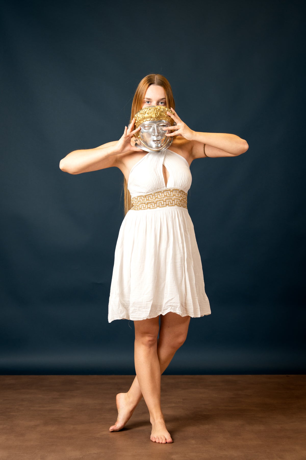 Goddess Dress Persephone, short, white