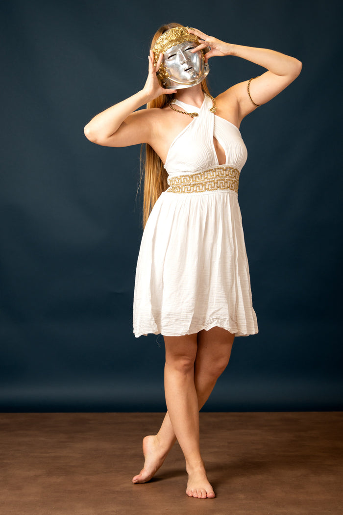 Goddess Dress Persephone, short, white