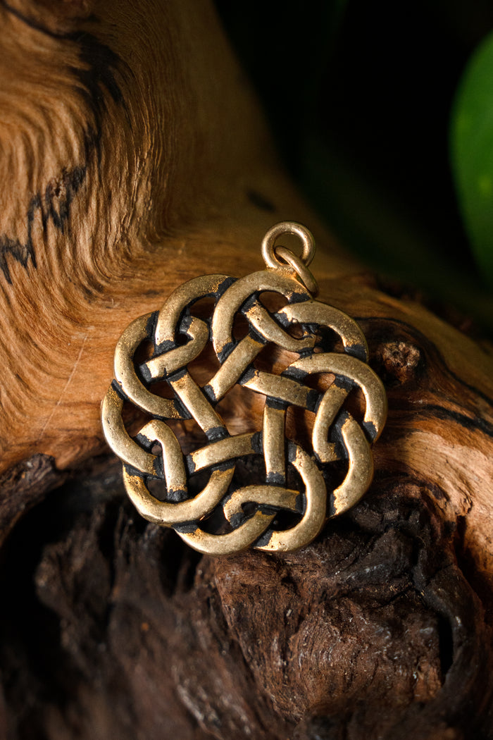 Amulette nœud celtique rond, bronze