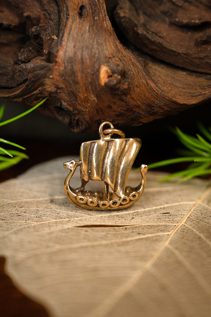 Viking ship made of bronze, brass