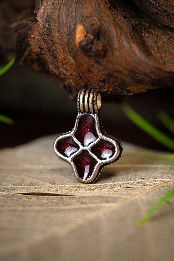 Cloisonne pendant Uppsala, silvered bronze