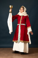 Übertunika (Dalmatica / Guarnacca) Matilde, Baumwolle-Leinenmischung, rot