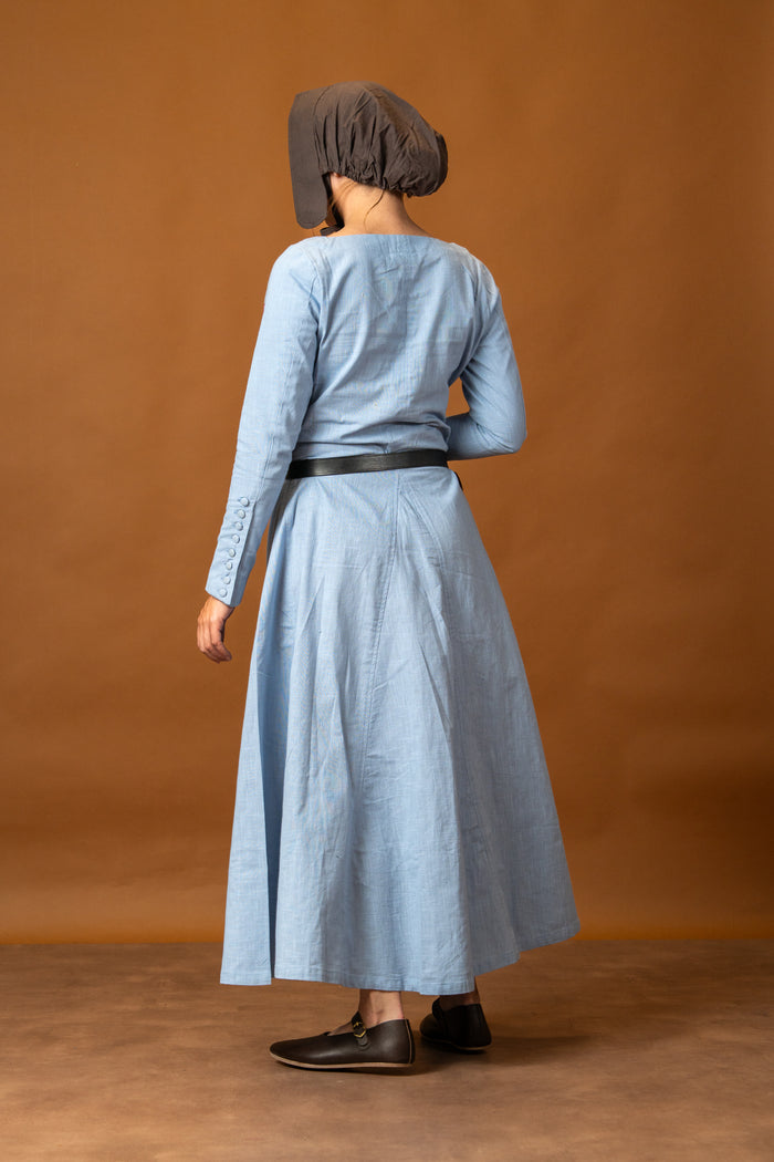 Cotehardie Marian, katoen, blauw