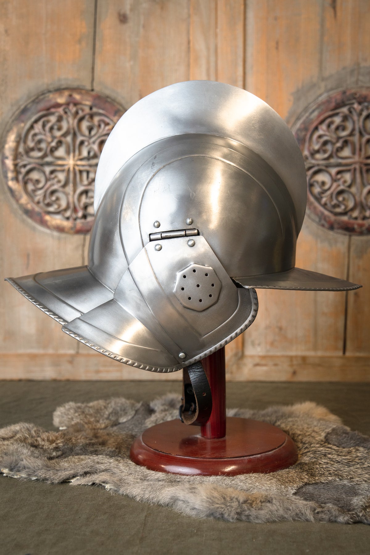 16e eeuwse Burgonet Kaspar gepolijst, 1.2 mm