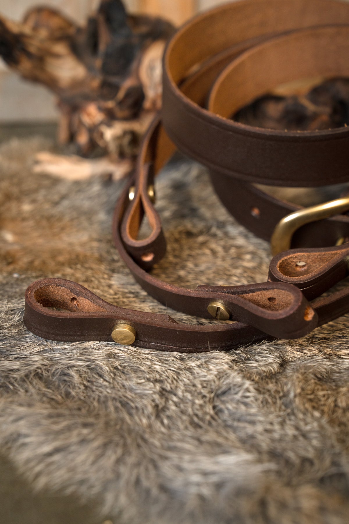 Leren schouderriem voor zwaarden