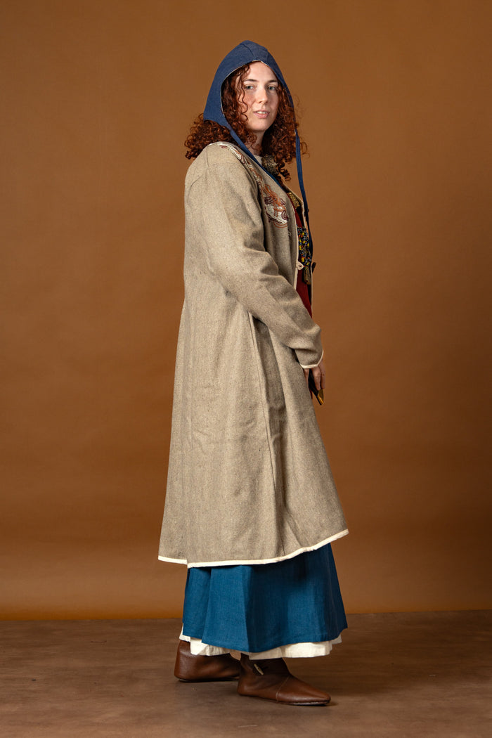 Wikinger Kaftan Skadi sand Wollmix