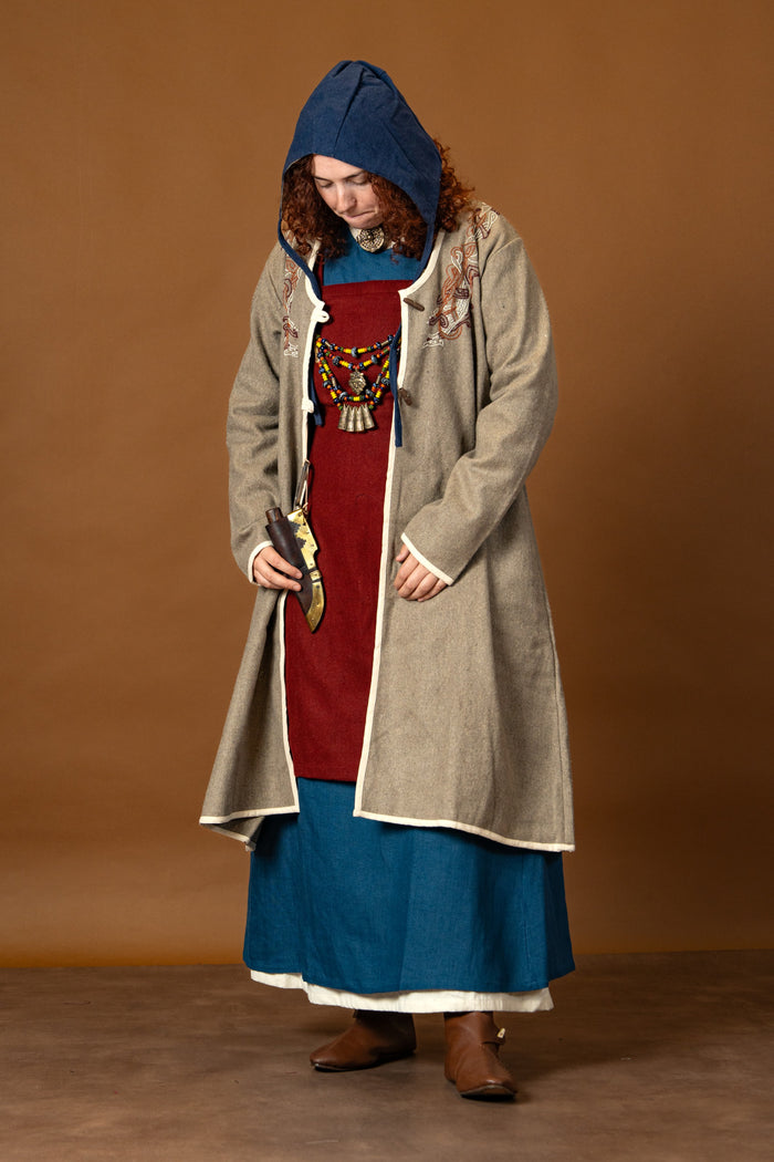 Wikinger Kaftan Skadi sand Wollmix