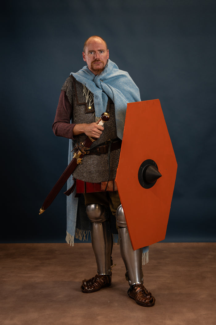 100 procent ullfilt mantel, fiskbensmönster, blå