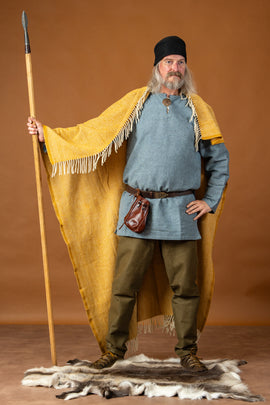 Manteau germanique de l'âge du fer, laine, jaune