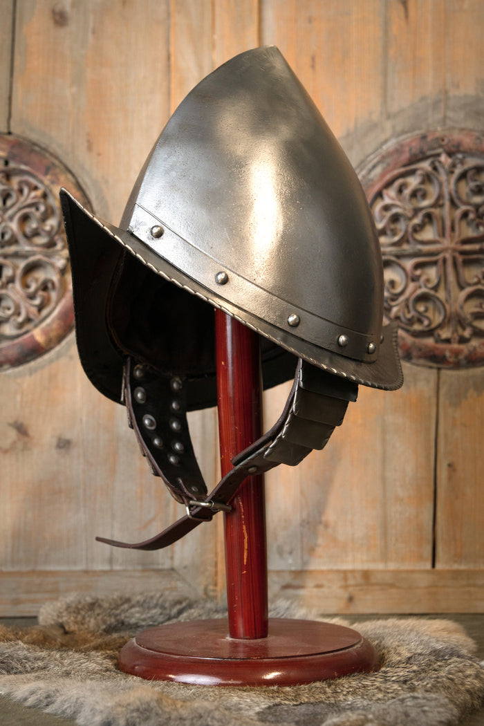 16th century Spanish cabasset, antique finish, 1.6 mm