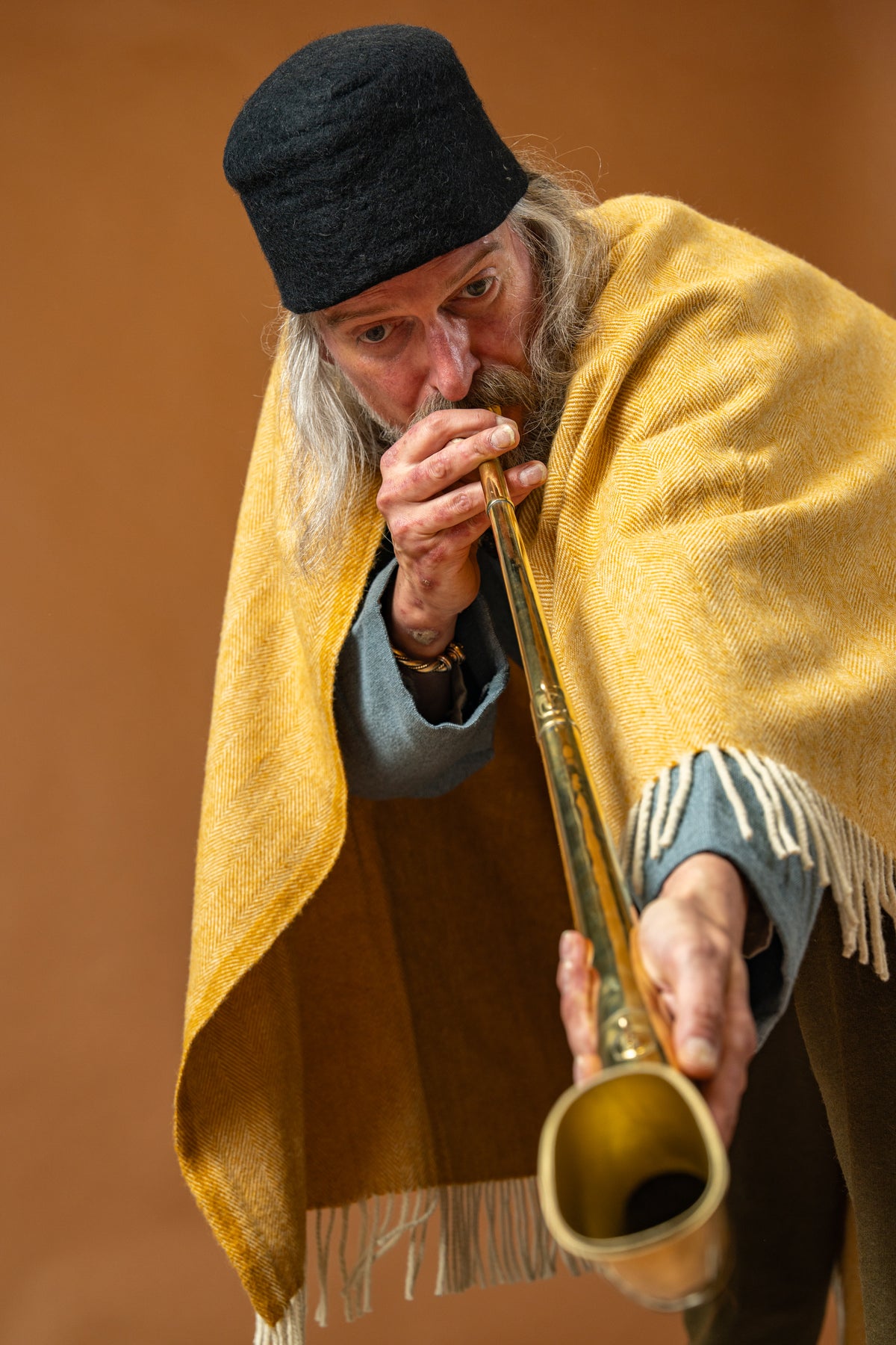 Manteau germanique de l'âge du fer, laine, jaune