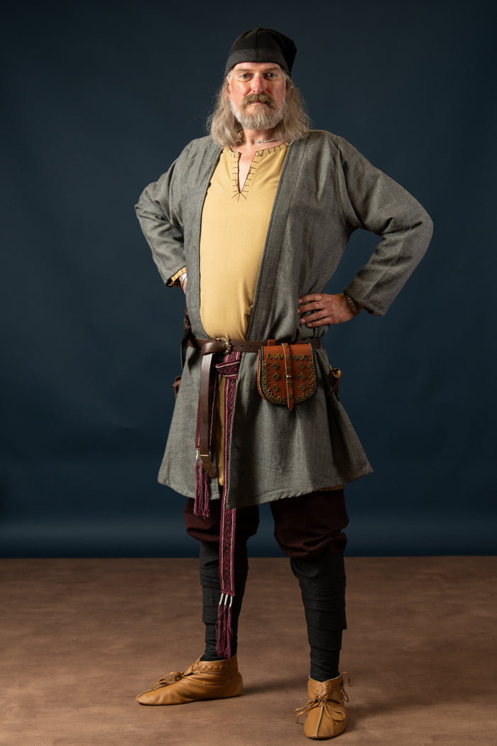 Germanic Thorsberg tunic with authentic hem, honey brown