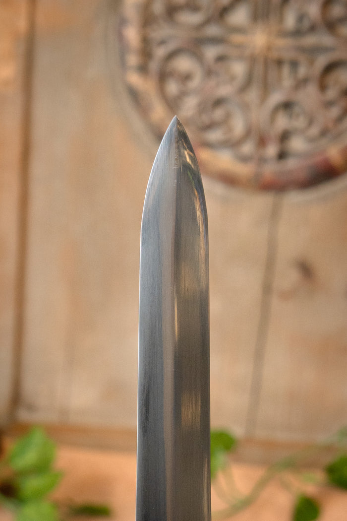 Tempelridder-sværd med løvehoved, semi-skarp