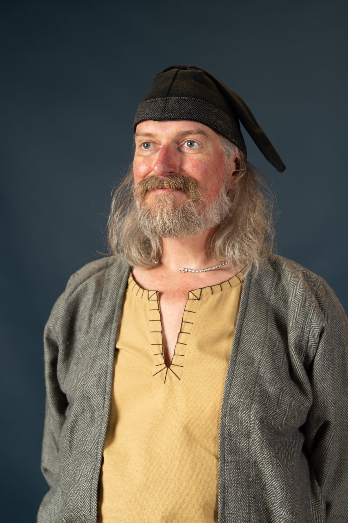 Germanic Thorsberg tunic with authentic hem, honey brown