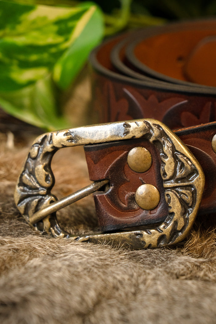 Ceinture en cuir Siofra, 130 cm, marron