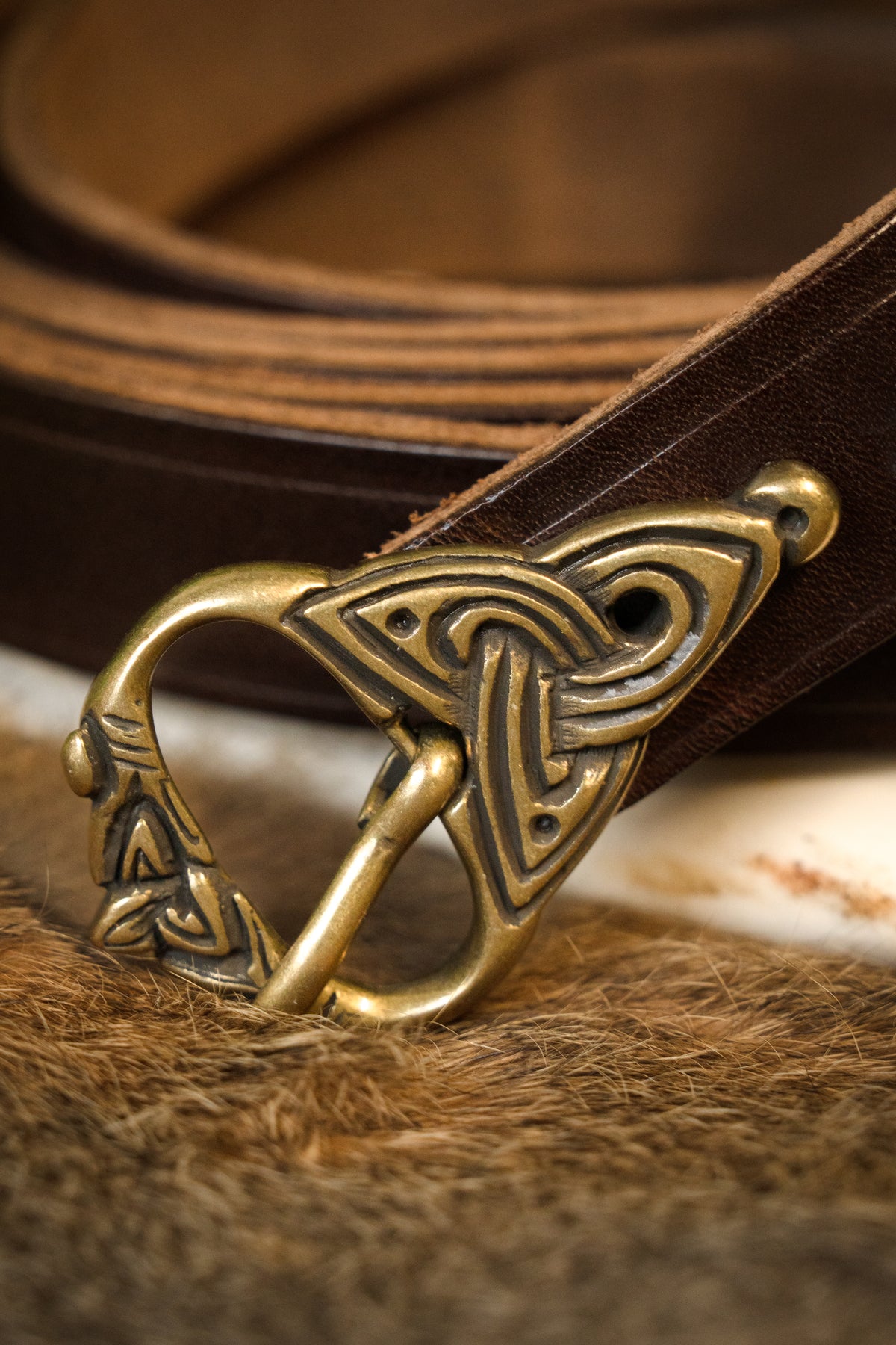 Ceinture viking Style Borre, 165 cm, brun