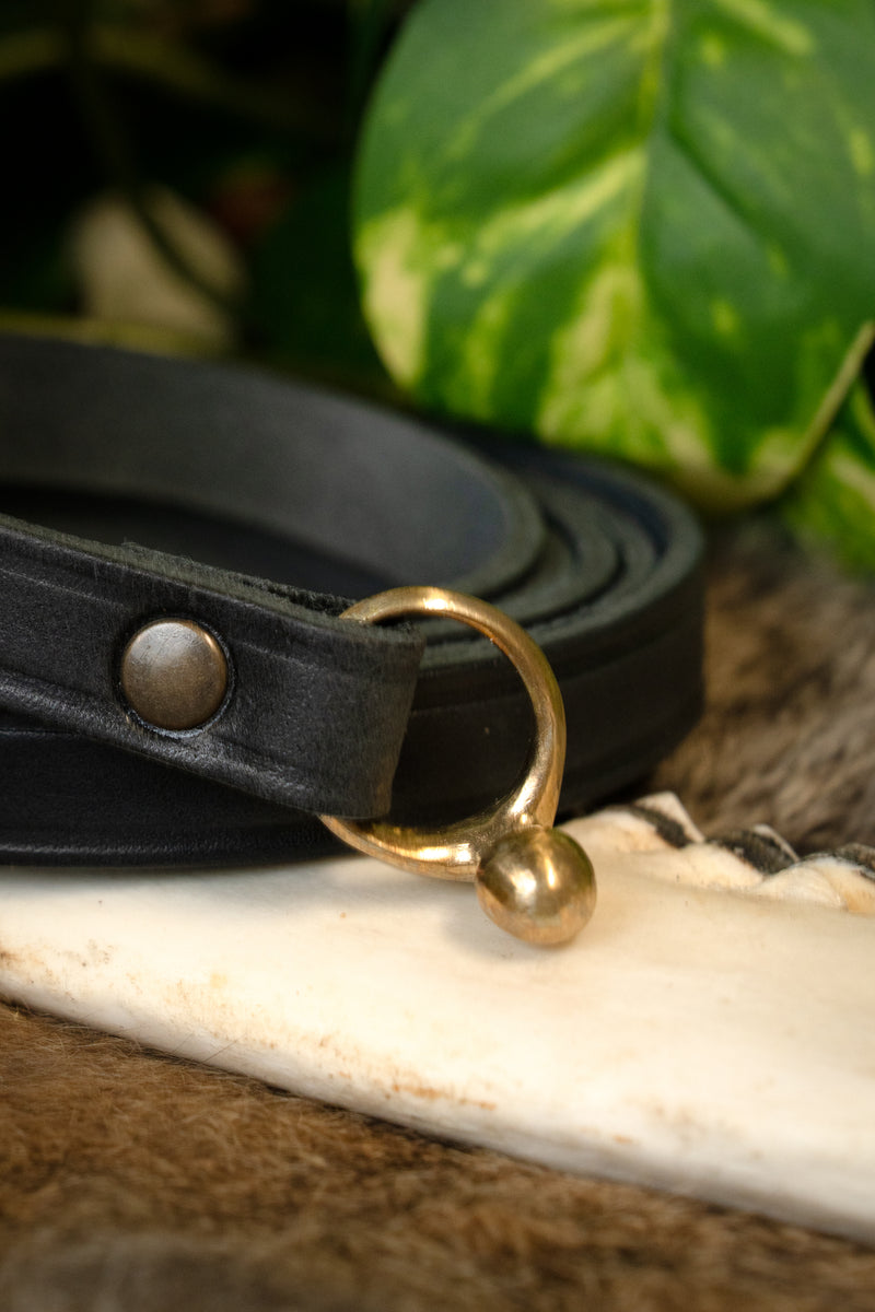 Celtic La Tene belt with belt hook, black