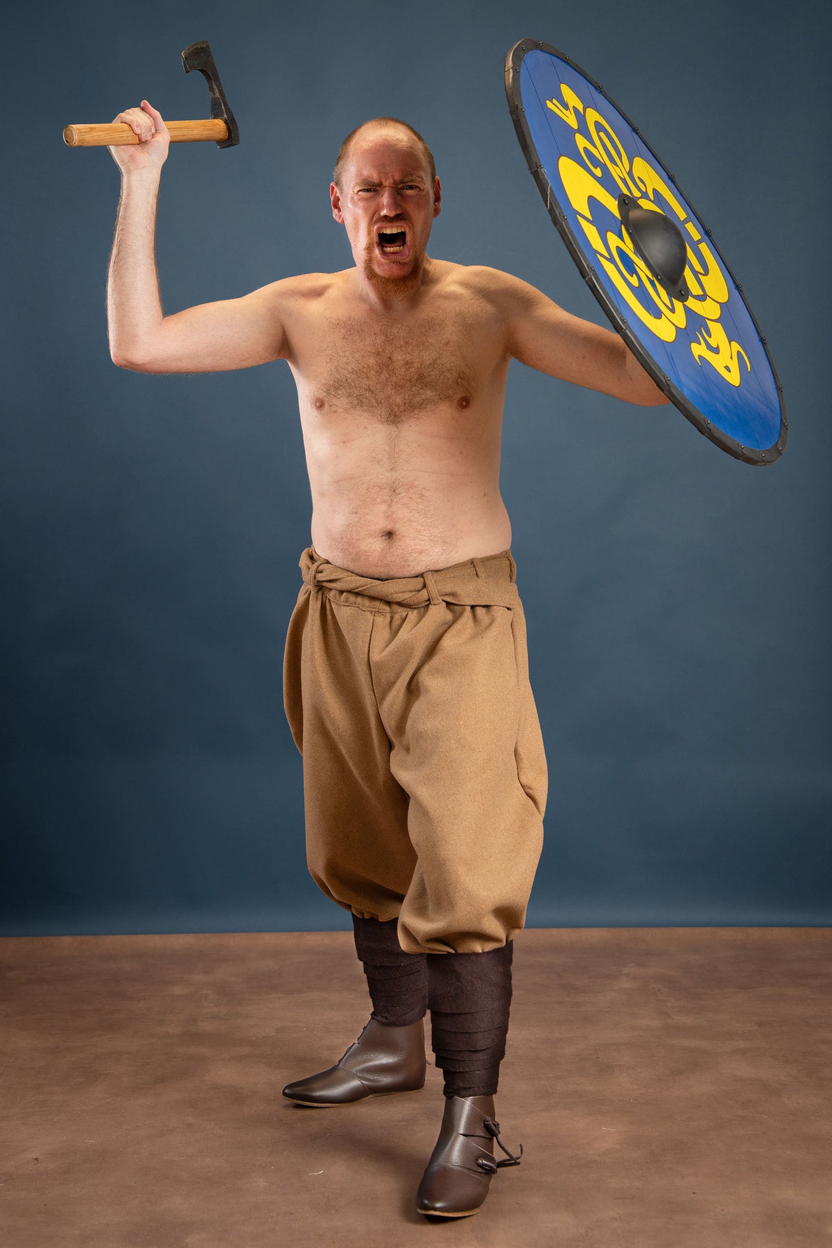 Byxor Offnir, sandfärgade, ullmix