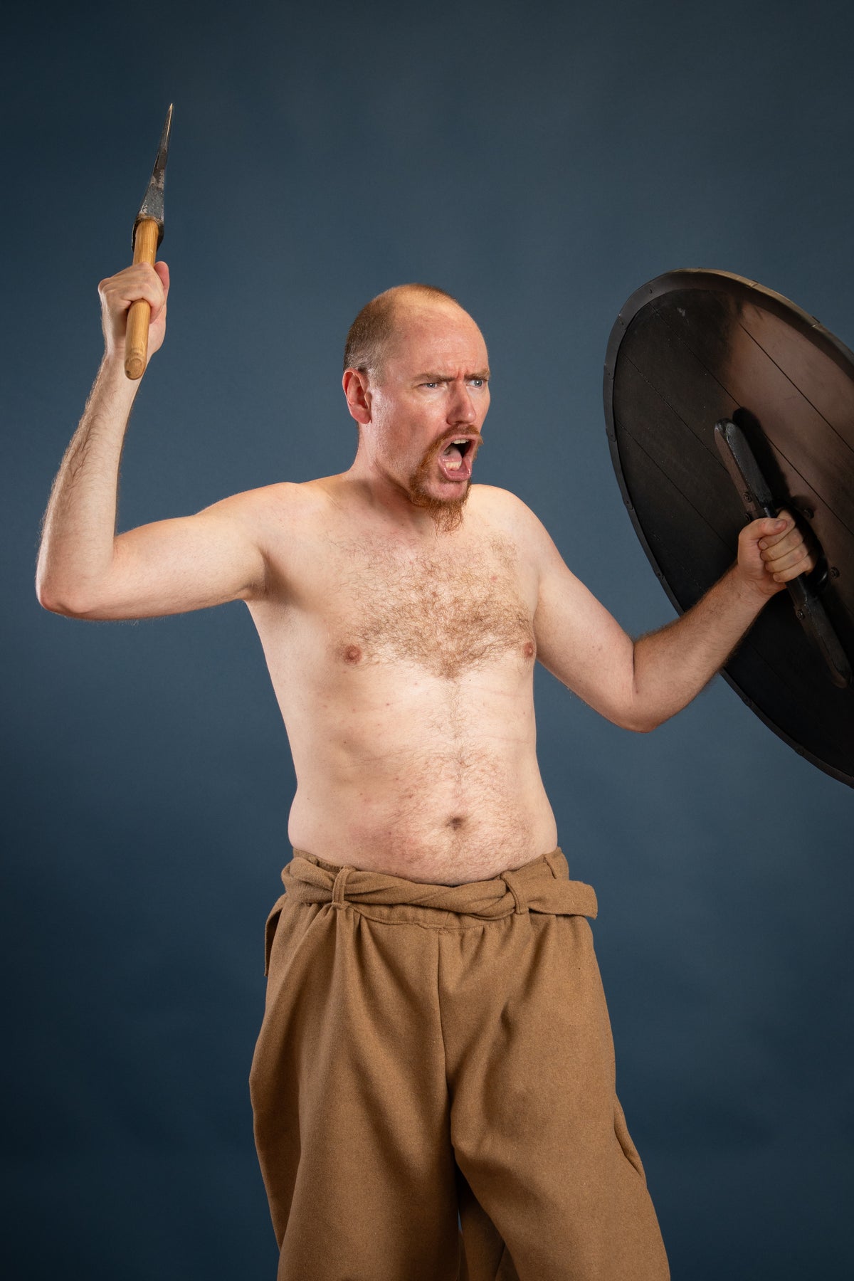 Byxor Offnir, sandfärgade, ullmix