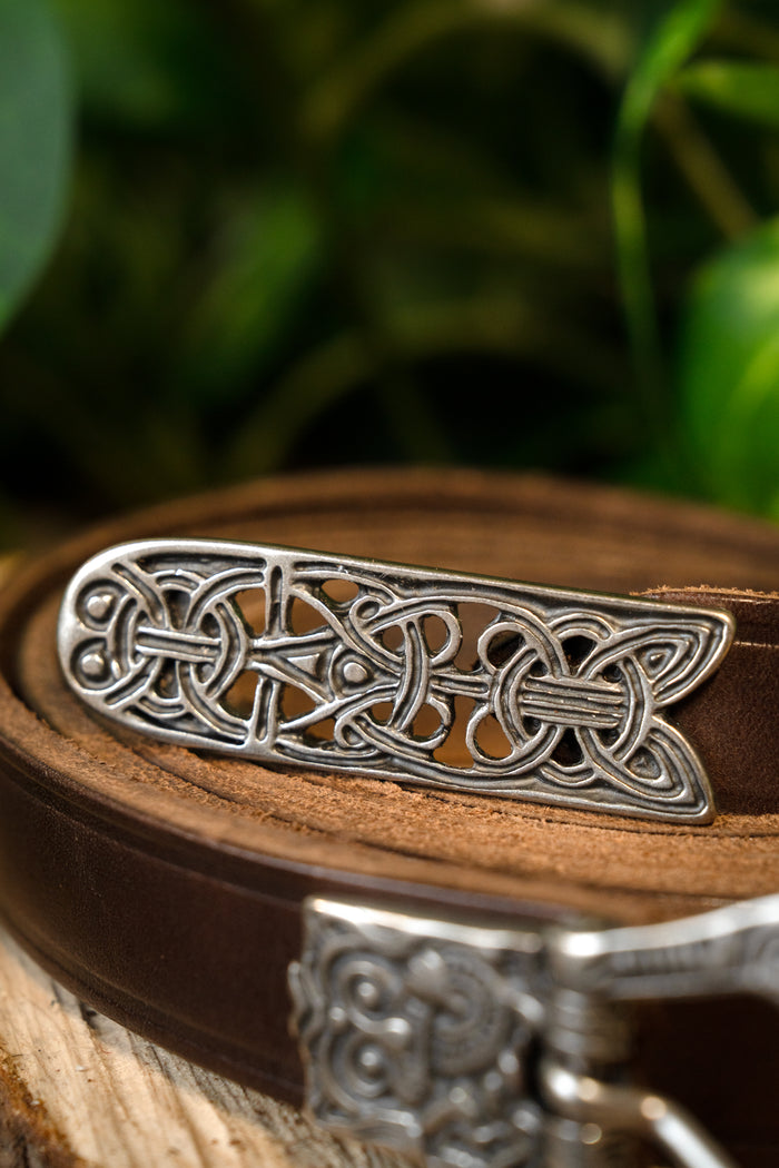 Ceinture de Birka, argentée, 165 cm, brune