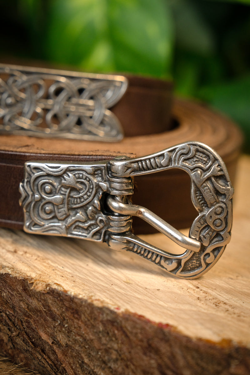 Birka Gürtel, versilbert, 165 cm, braun