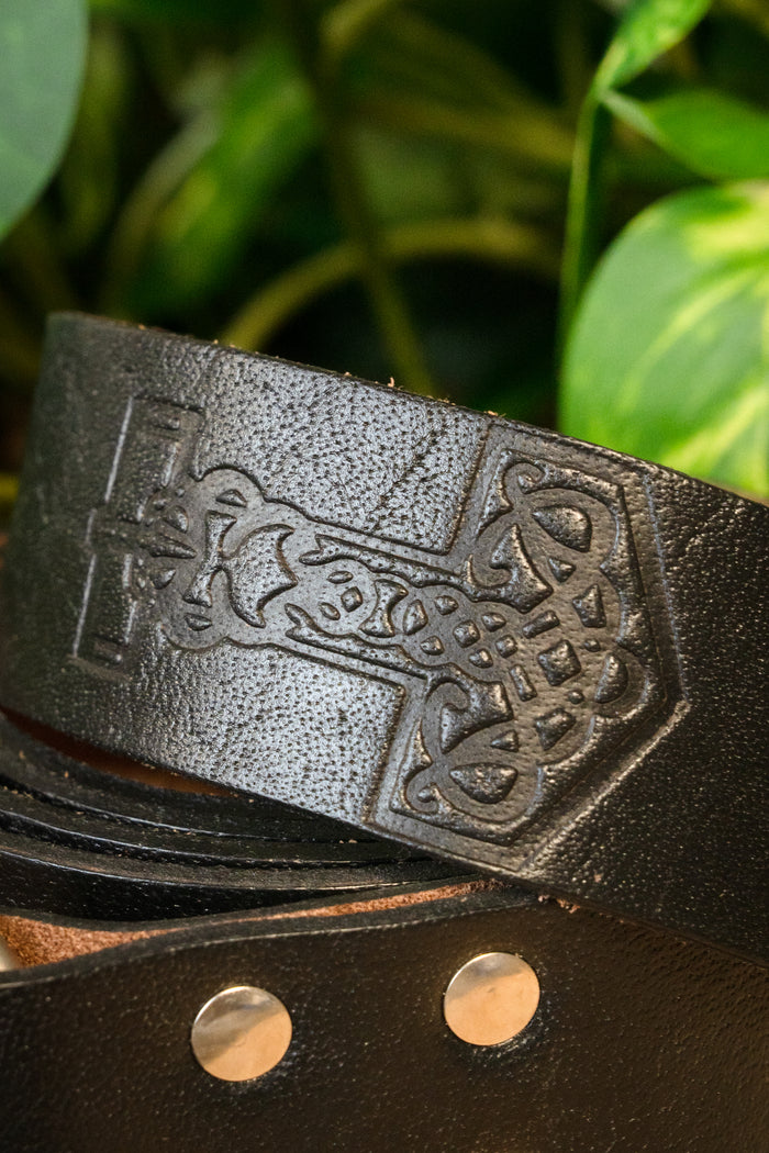 Belt with Thor's hammer, black