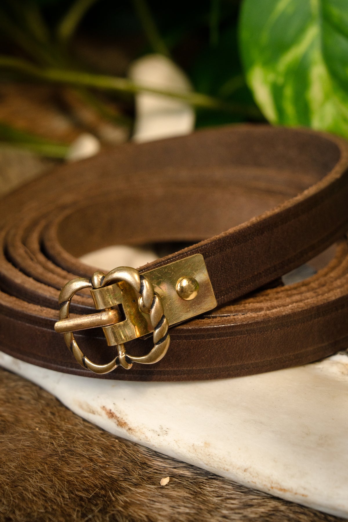 Middelalderligt bælte Neville, 150 cm, brun