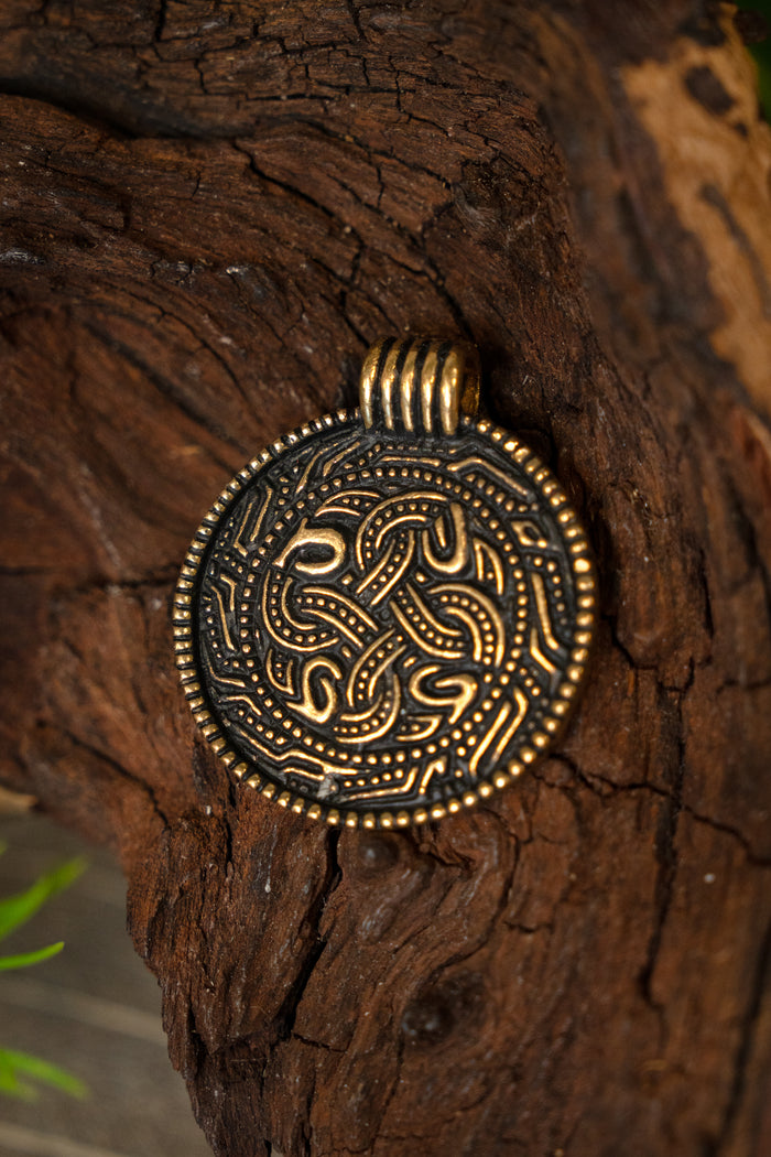 Amulette anglo-saxon serpent, bronze