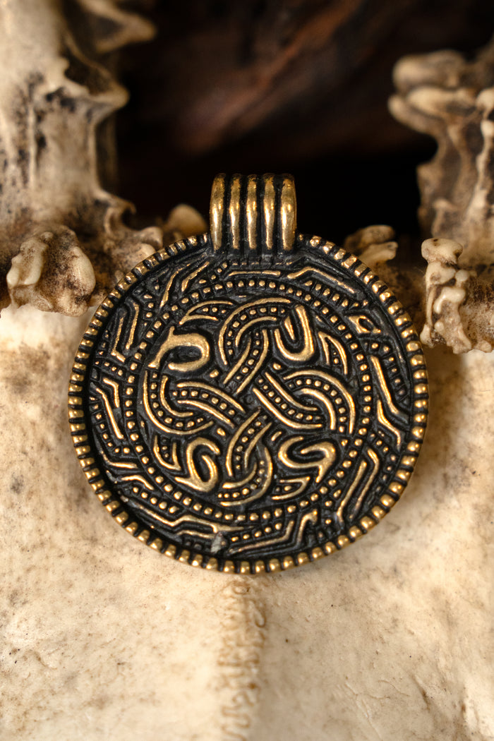 Amulette anglo-saxon serpent, bronze