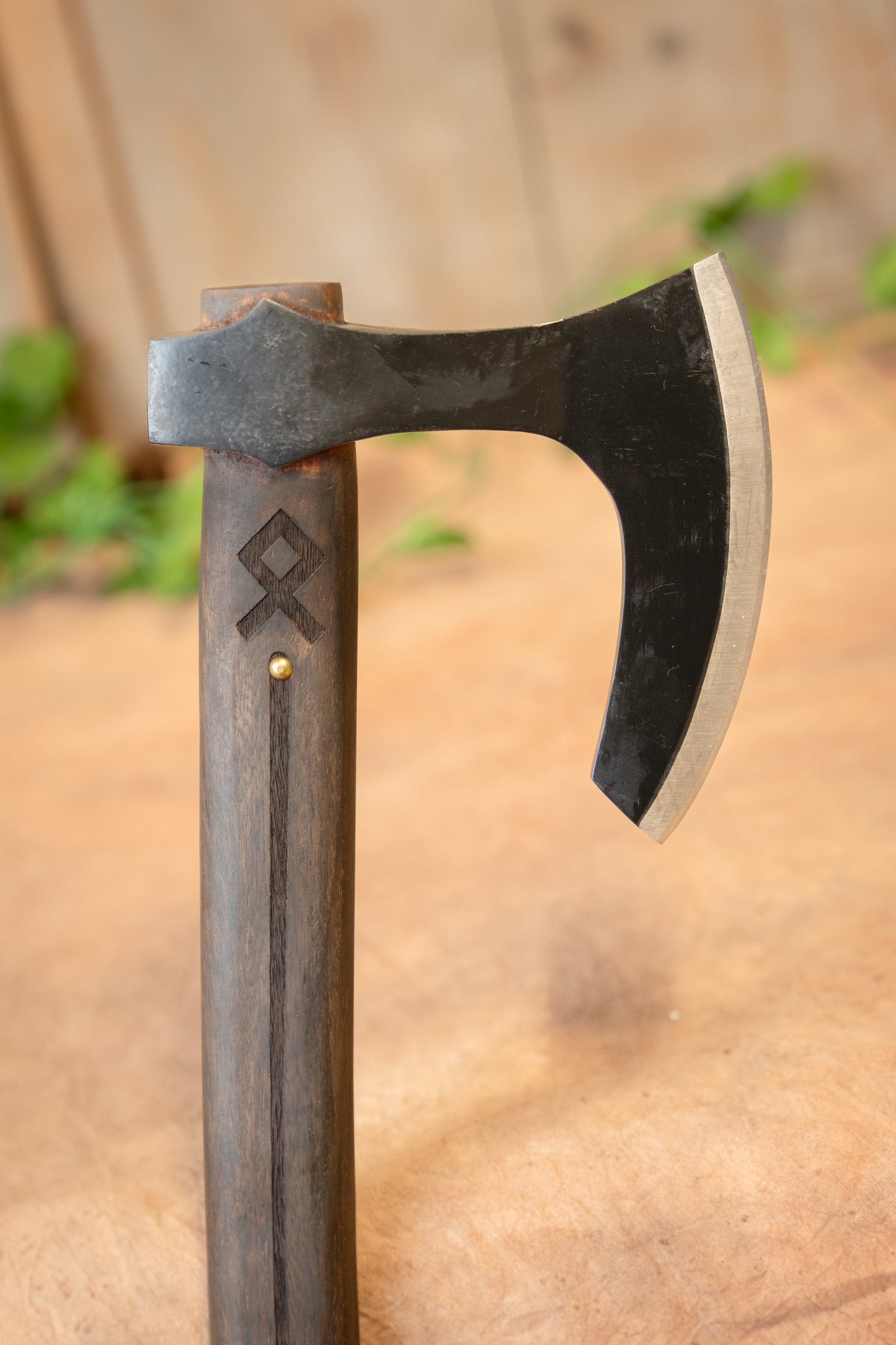 Viking set Othala axe and knife, semi-sharp