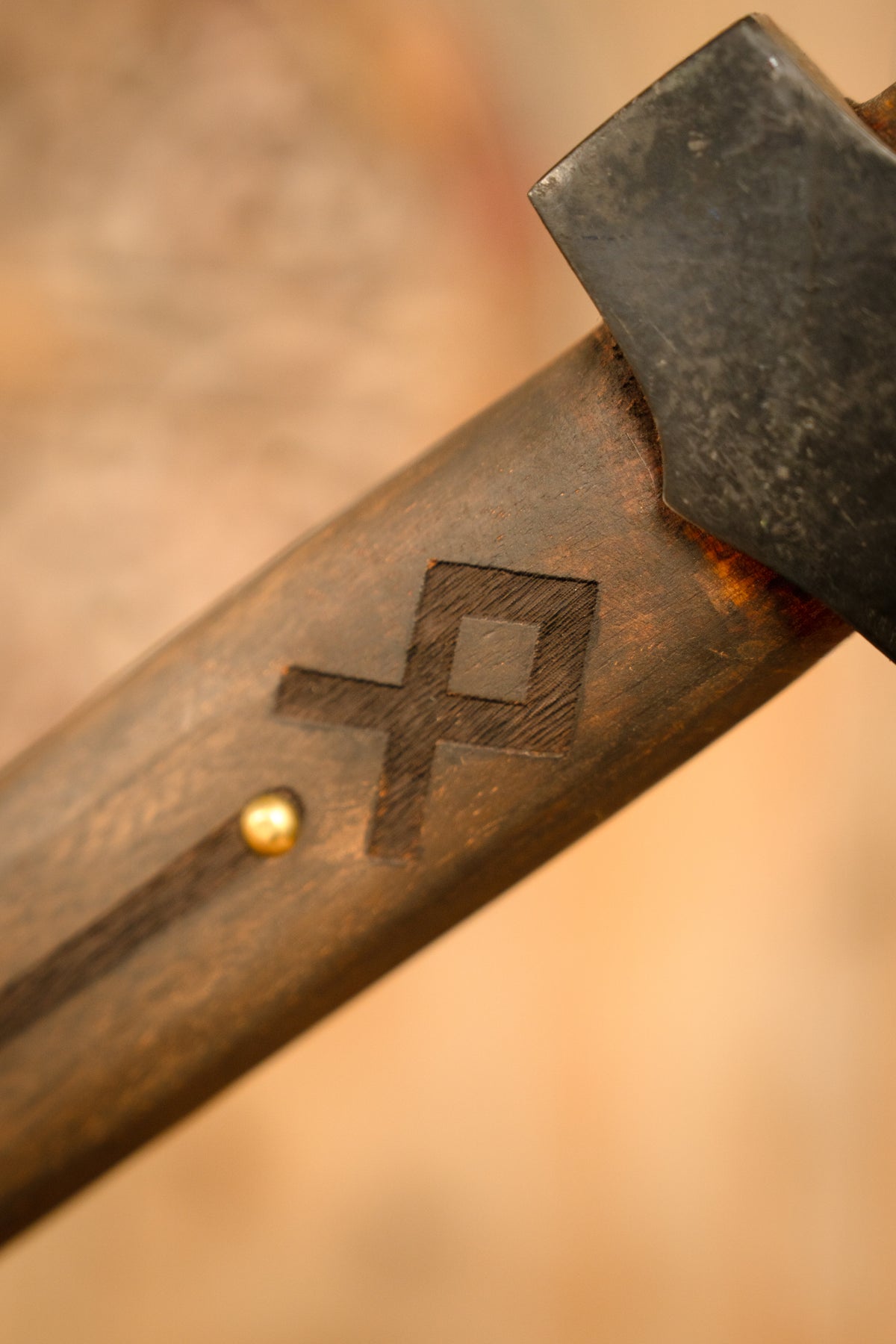Viking set Othala axe and knife, semi-sharp