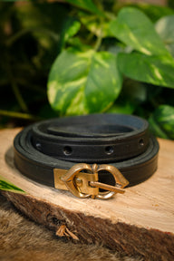 15e eeuwse riem Warwick, zwart, 151 cm