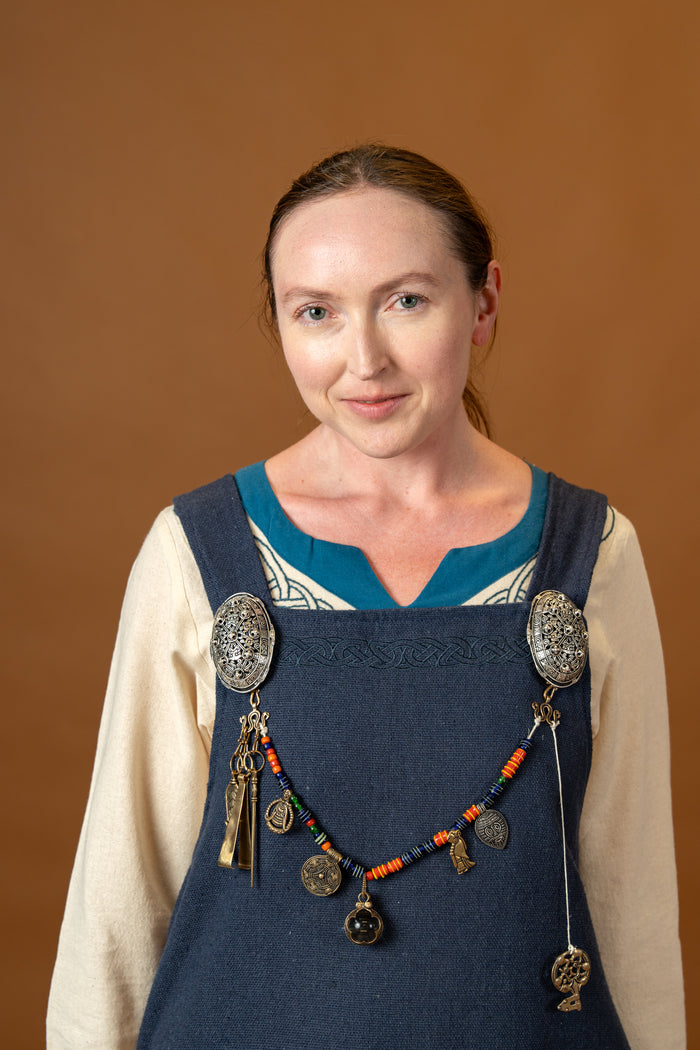 Wikingerkleid Lagertha, natur blau