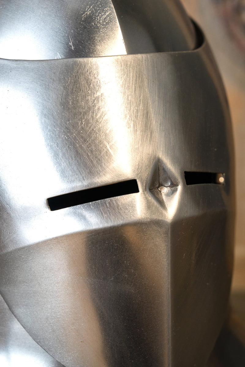 Große Bascinet aus dem 14. Jahrhundert, battle-ready, 1,6 mm