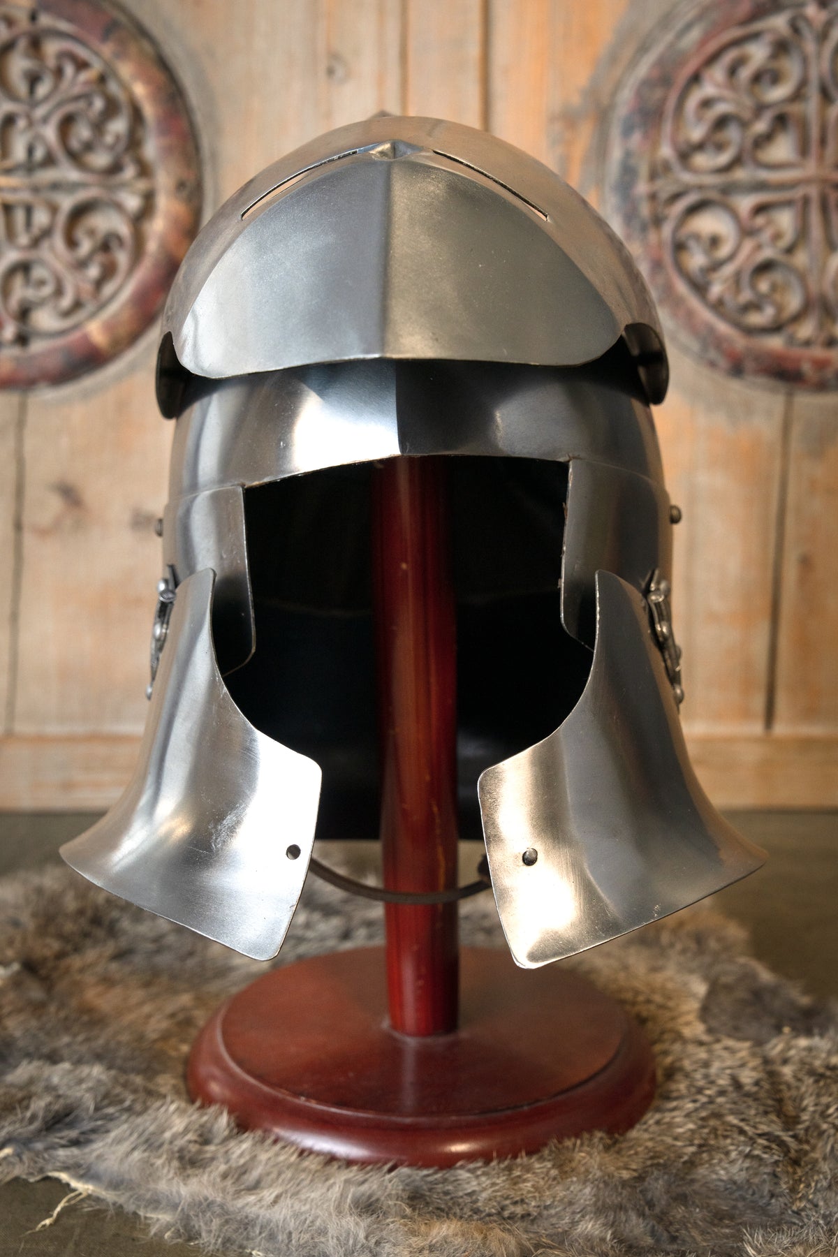 Große Bascinet aus dem 14. Jahrhundert, battle-ready, 1,6 mm