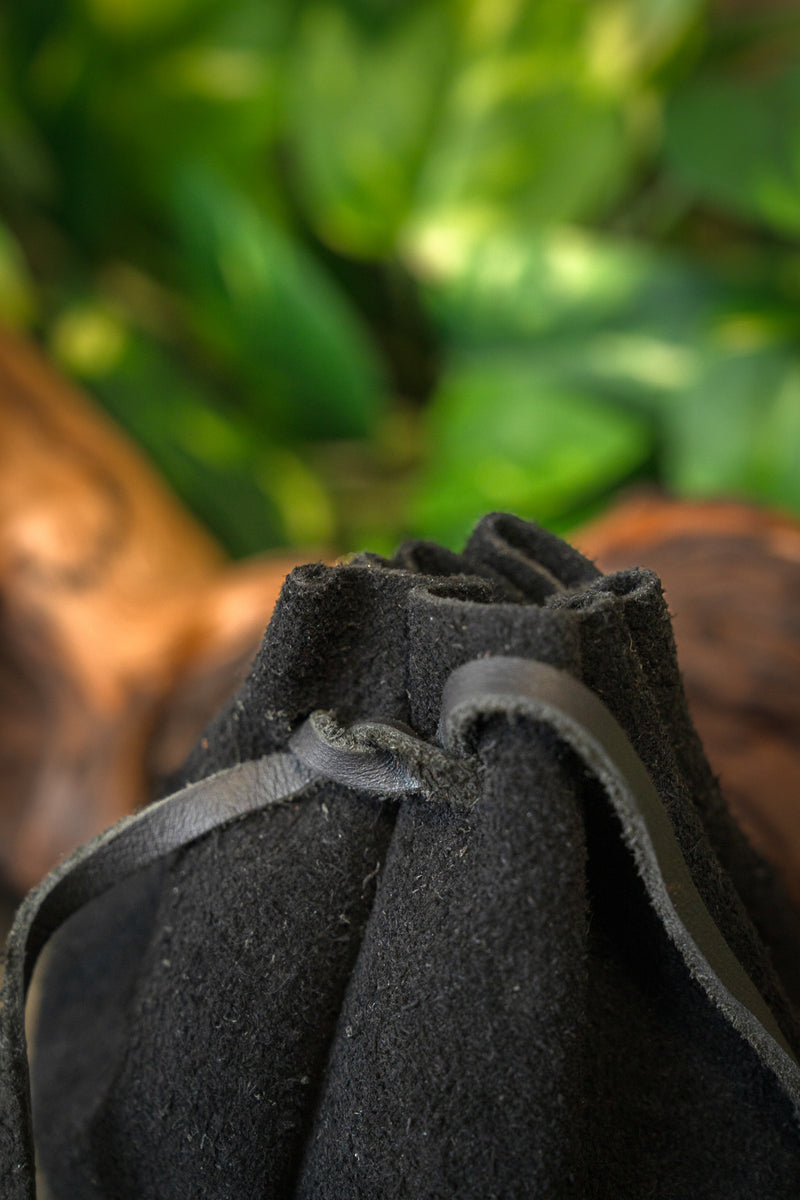 Lederbeutel, schwarz