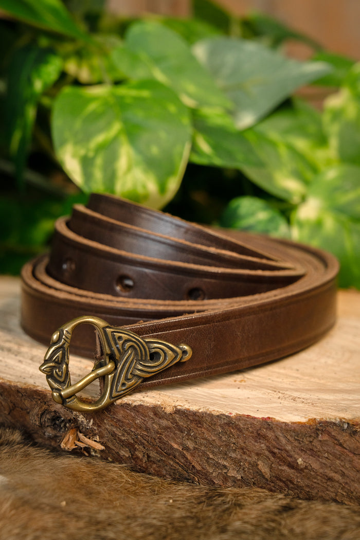 Vikingebælte fra 800-tallet, 165 cm, brun