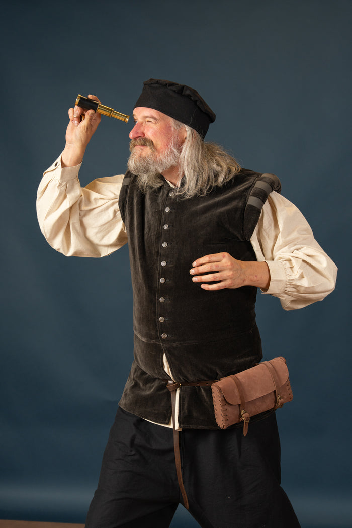 Telescope with leather pouch