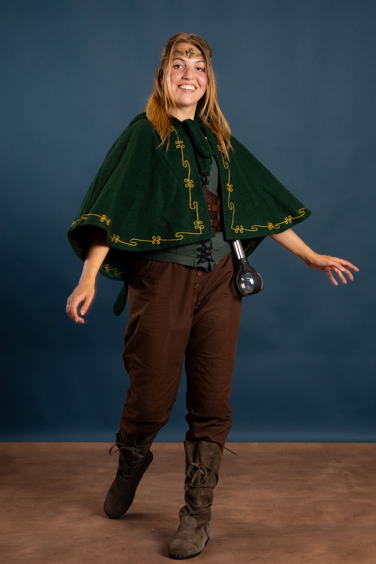 Kaproen Runa, groen, wolmix