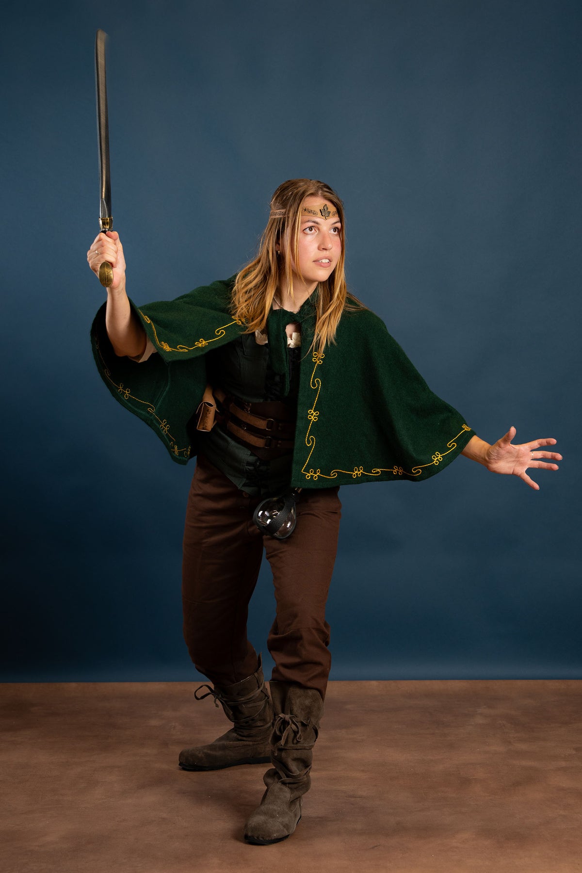 Kaproen Runa, groen, wolmix