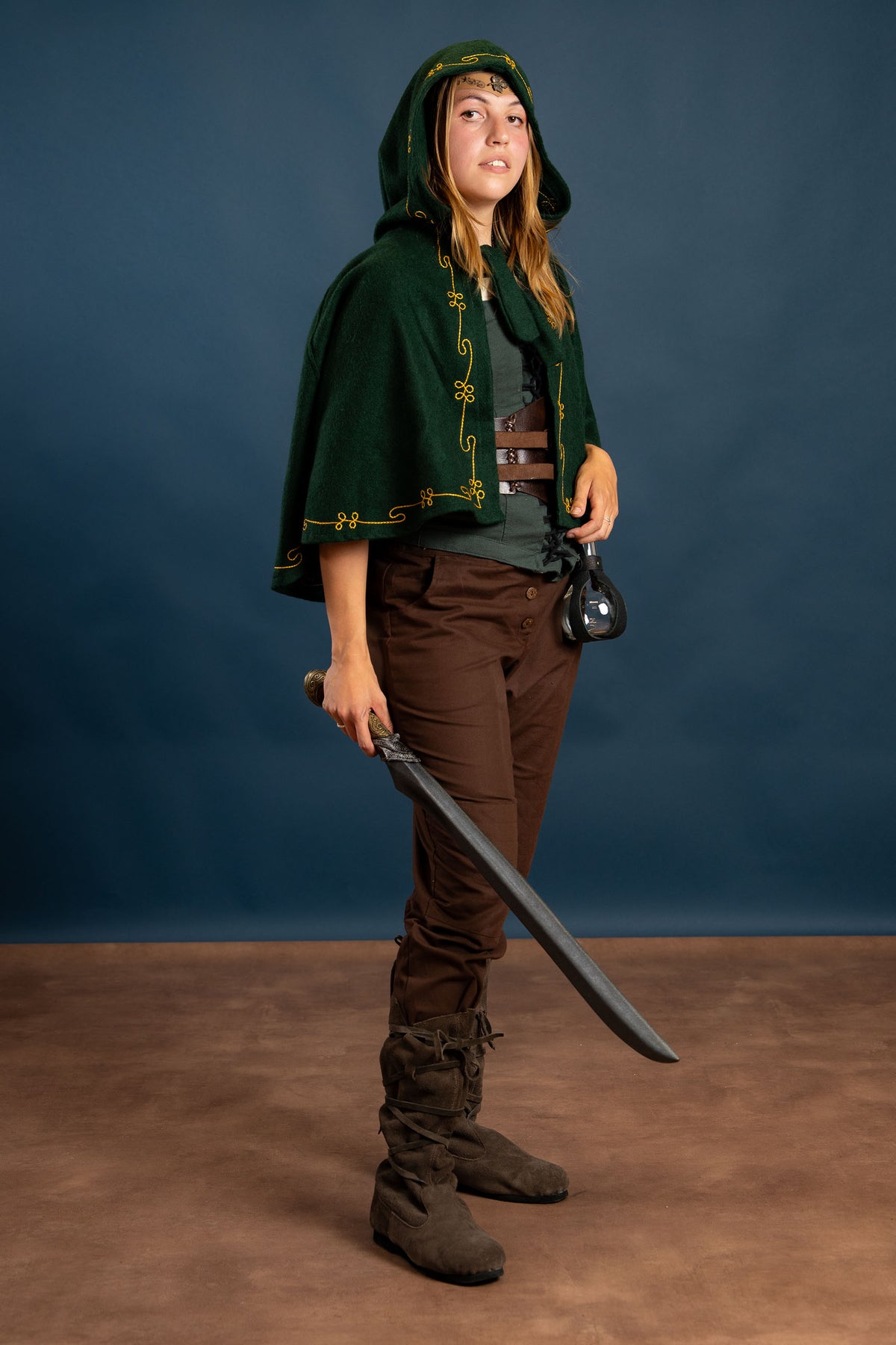 Kaproen Runa, groen, wolmix