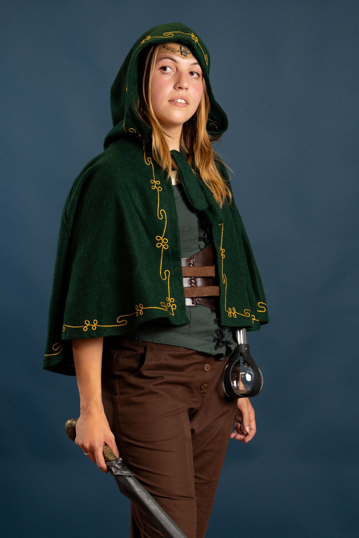 Kaproen Runa, groen, wolmix