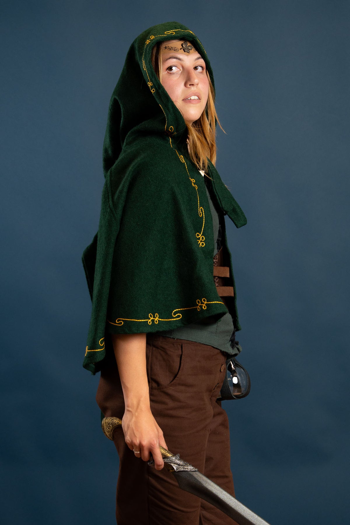 Kaproen Runa, groen, wolmix